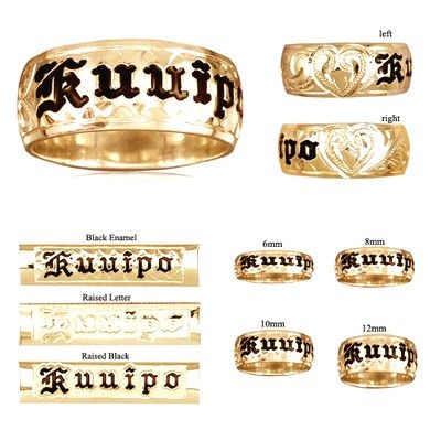 14K Yellow Gold Custom Hawaiian Ring with Heart