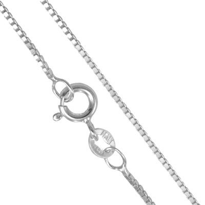 Rhodium Sterling Silver Box Chain