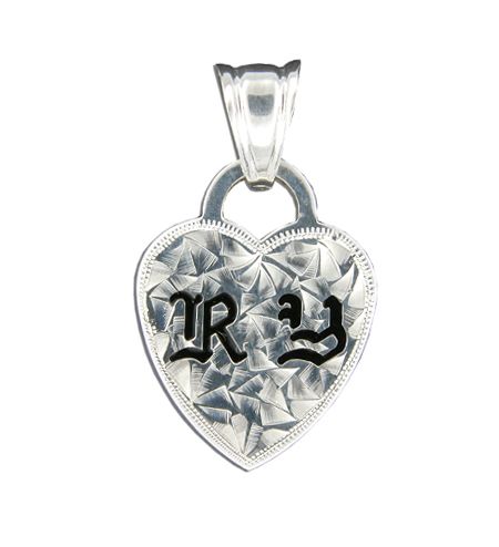 Sterling Silver Hawaiian Double Initial Heart Pendant